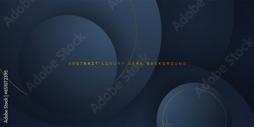 Popular abstract gray 3D circle multilayer dark gradient background. Simple and elegant gold line background design. Eps10 vector