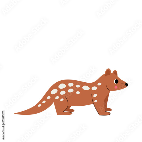 Vector picture of cute tiger quoll isolated on white background. © Milya Shaykh