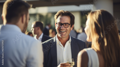 Man with glass of wine, alumni events and networking opportunities
