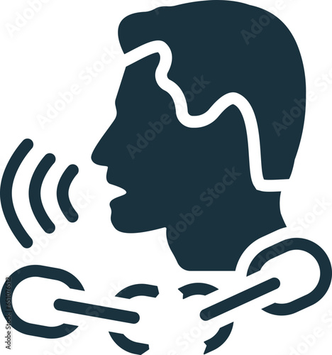 Freedom of speech icon. Monochrome simple sign from social causes and activism collection. Freedom of speech icon for logo, templates, web design and infographics.