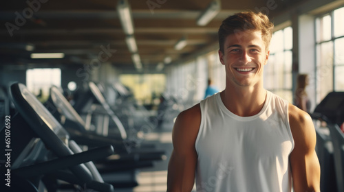 Young man at gym photo