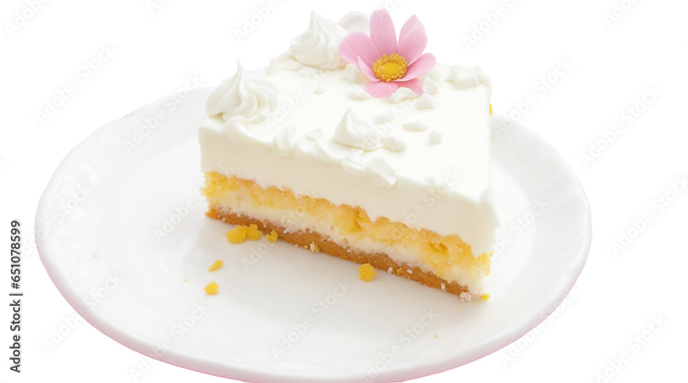 Delicious Slice of Birthday Cake on a Transparent Background Png