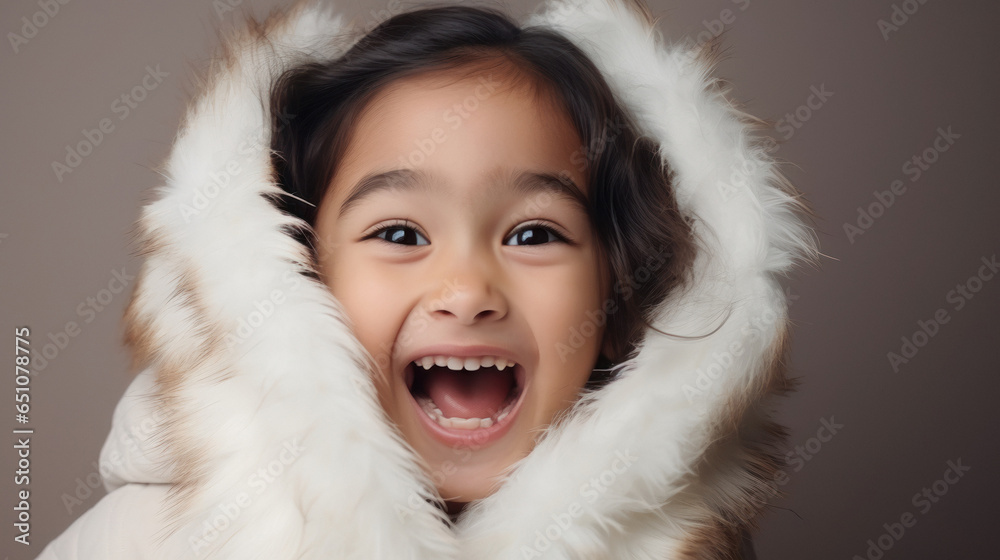 cute little girl child smiling in warm wear cute little girl child smiling in warm wear
