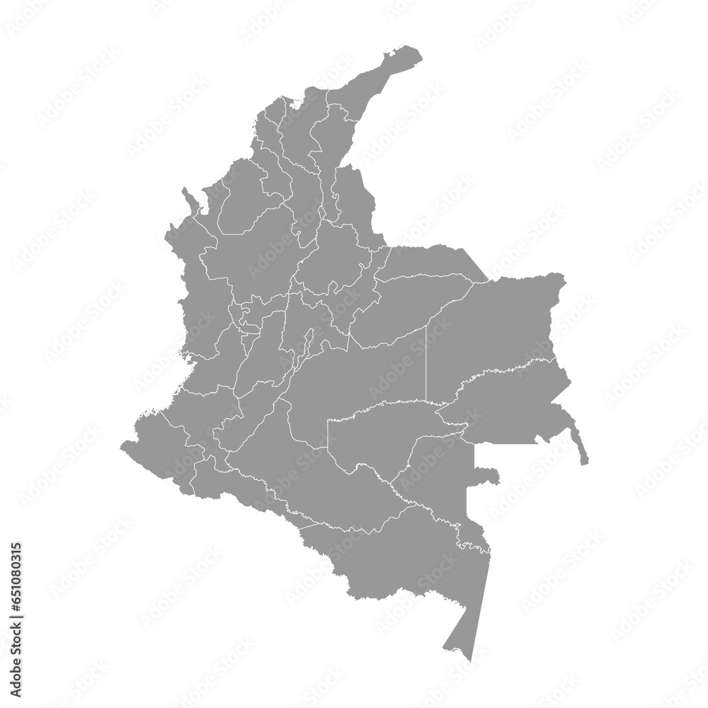 Fototapeta premium Colombia map with administrative divisions.