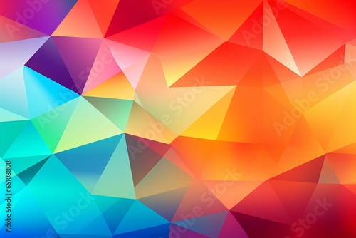 Colorful triangle pattern  abstract backdrop  multicolored geometric wallpaper  print design. Generative AI