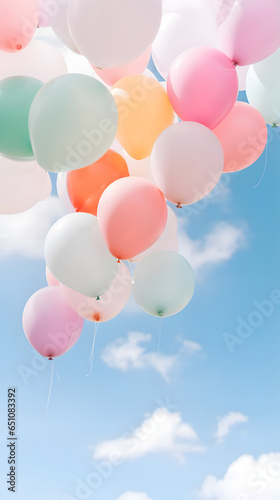 Pastel Balloons in the Sky, 9:16 format