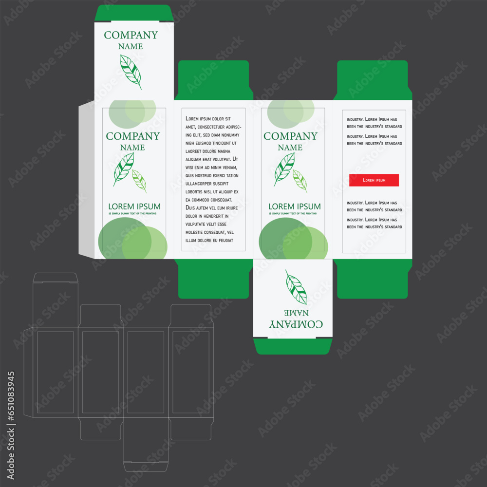 Brand package design with template