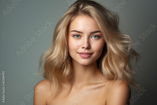 Woman with blonde hair and blue eyes posing for picture.