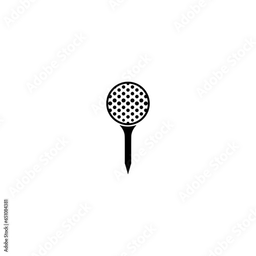 Golf ball on tee icon isolated on transparent background