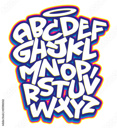 Vector hand drawn typeface in graffiti style © UMRAN