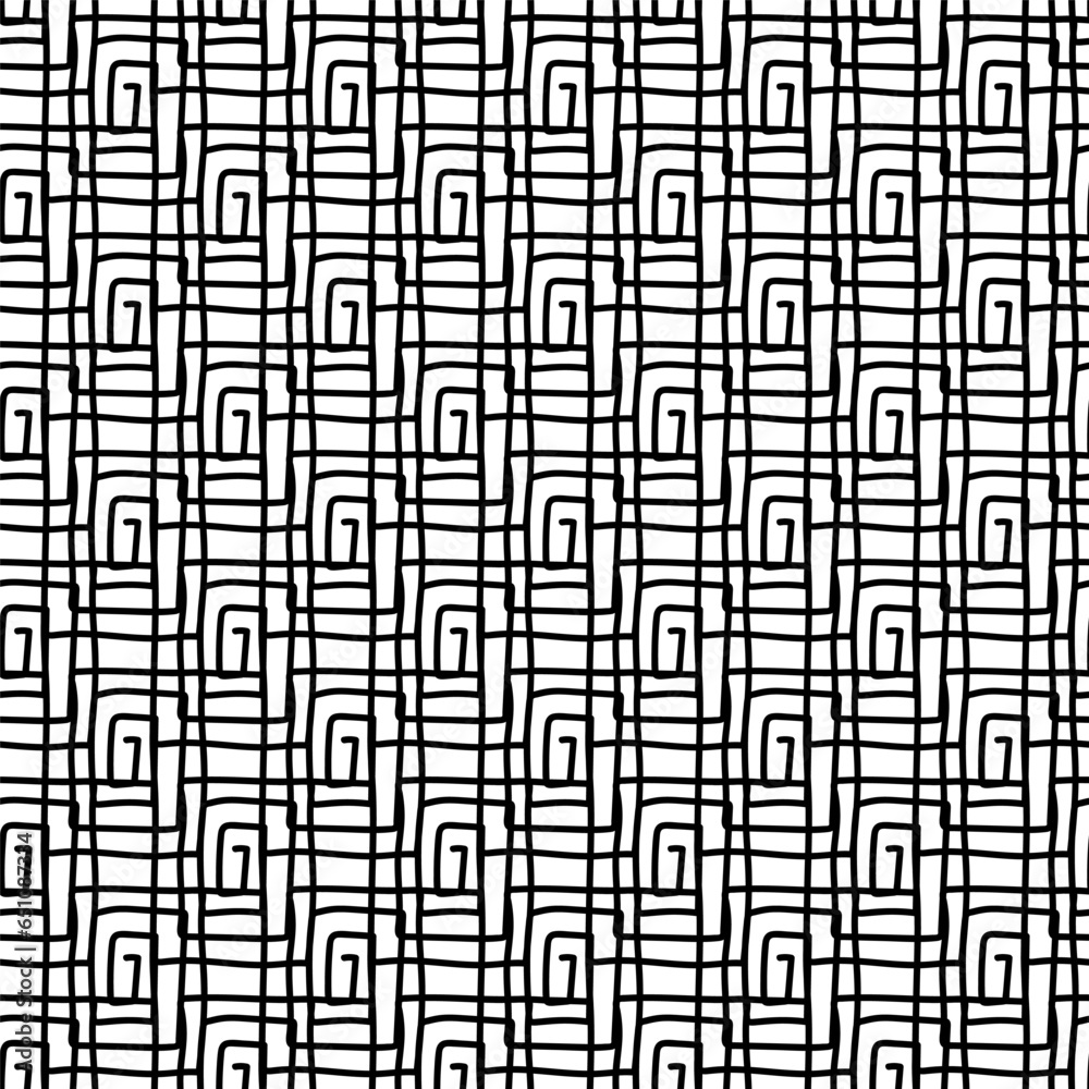 Vector seamless hand-drawn pattern of arbitrary lines of the square. Stock illustration for backgrounds, textiles and packaging. Vector seamless hand-drawn pattern of arbitrary lines of the square. Stock illustration for backgrounds, textiles and packaging.