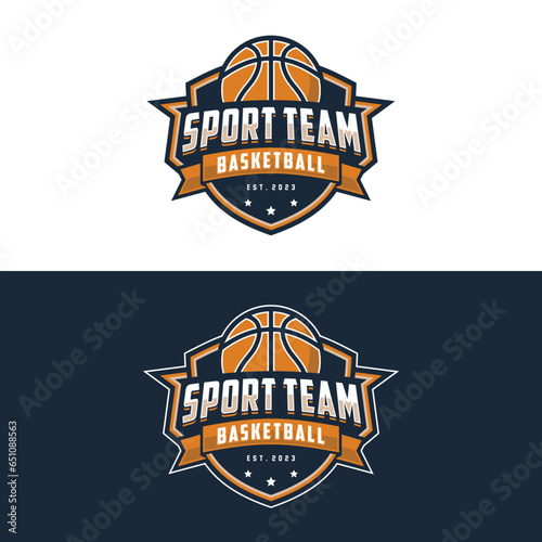 Basketball club logo. Basketball club emblem vector illustration
