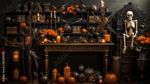 Halloween room interior
