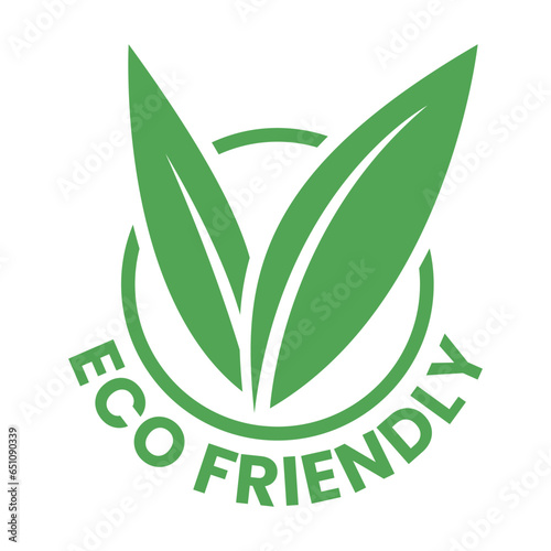 Green Eco Friendly Icon with V Shaped Leaves 9