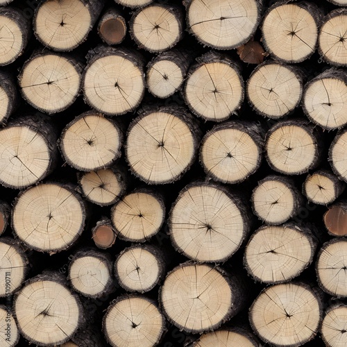 seamless texture of stack of logs
