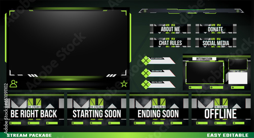 game streaming frame, live gaming streamers element, twitch streaming element package design photo