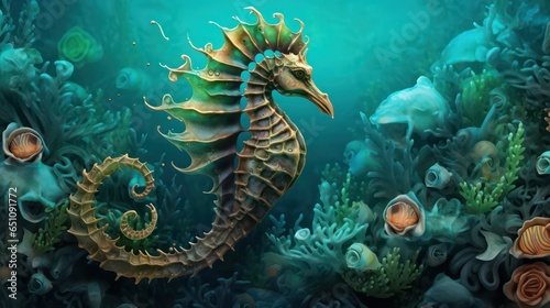 seahorse in the sea  © Zain Graphics