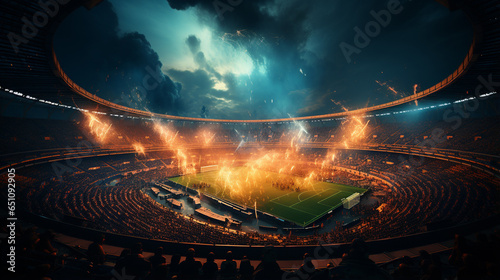 Burning stadium. © andranik123
