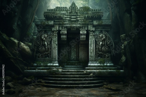 Gateway to mystical underground temple. Generative AI