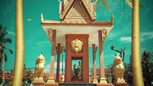 Buddhist Shrine with a CG Caged lion (ID: 651096113)