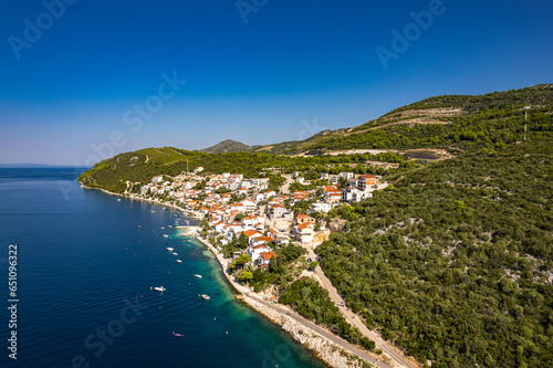 Aerial View of Komarna, Peljesac, Croatia