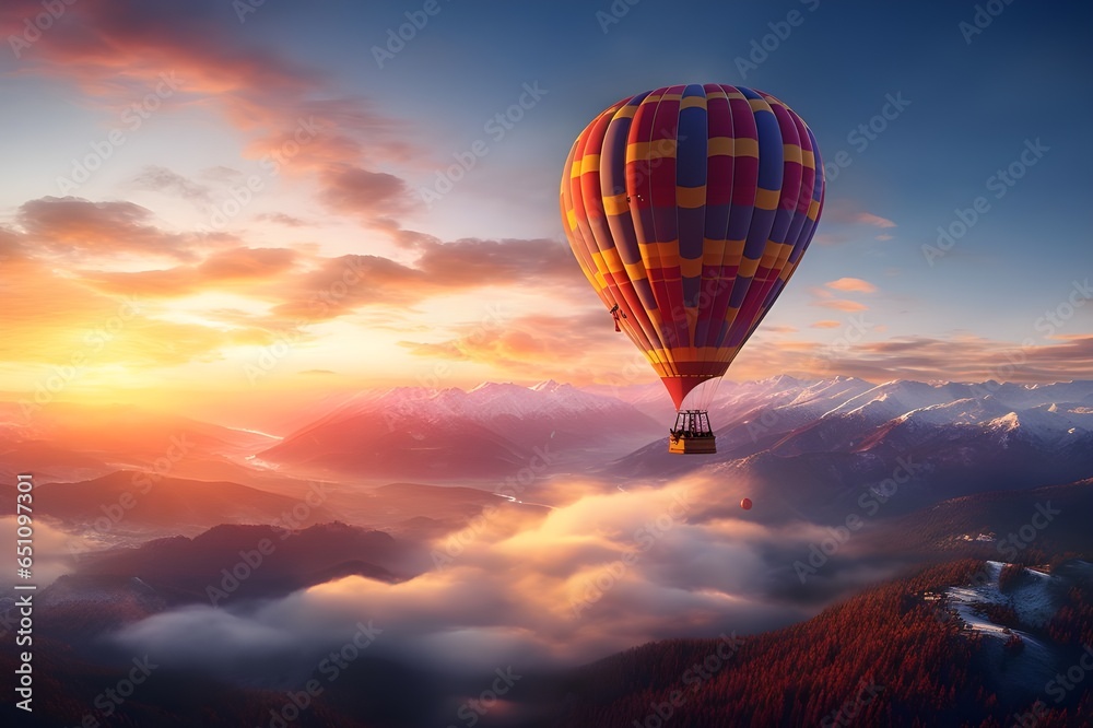 A breathtaking hot air balloon ride at sunrise.