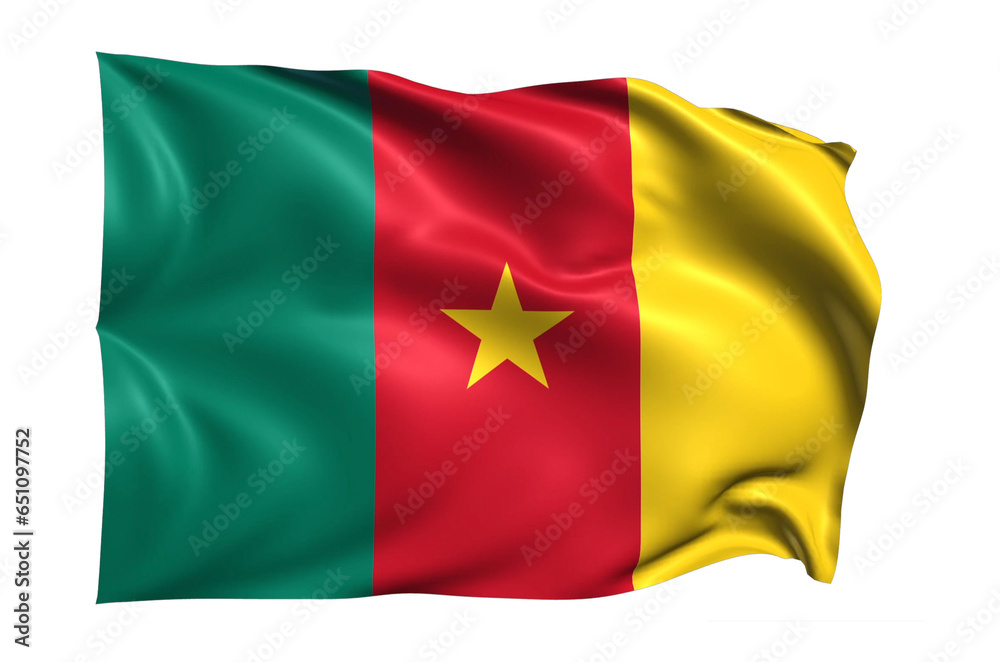 Cameroon Flag on transparent Background Cameroon Flag on transparent Background