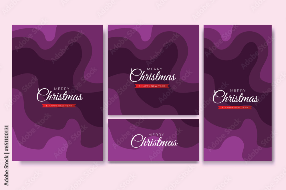 Merry Christmas Flyer and Social Media Bundle Set with Abstract Background Geometric Merry Christmas Flyer and Social Media Bundle Set with Abstract Background Geometric