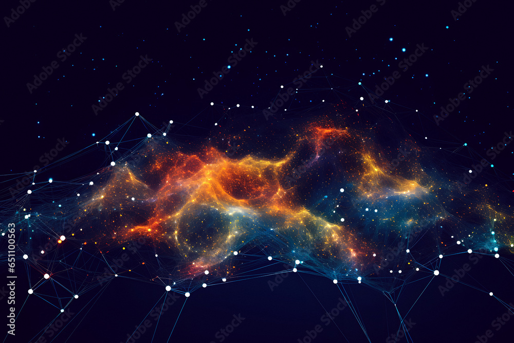 Obraz premium Artificial intelligence, data visualisation, cloud computing