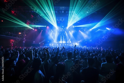 music venue concert with large crowd light show and vibrant colors