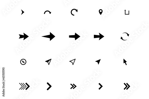 Arrow black icon vector collection. Arrow icon set. Design elements.