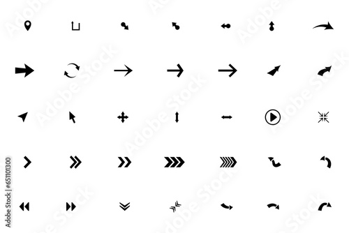 Black arrow icons vector set © Borhan