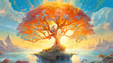 tree of life in the sun spiritual gaia shamanism - by generative ai