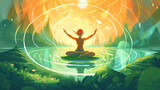 yoga lotus zen spiritual meditation new age peace gaia - by generative ai