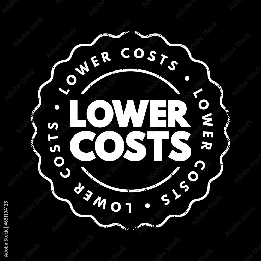 Lower Costs text stamp, concept background Lower Costs text stamp, concept background