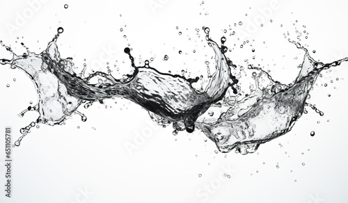 Transparent water splash isolated on white background. AI generated