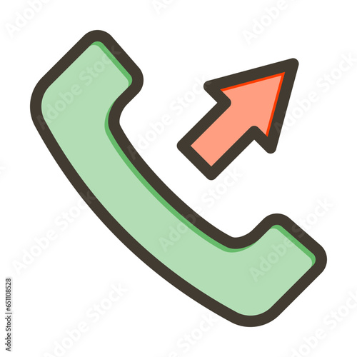 Outgoing Call Vector Thick Line Filled Colors Icon Design Vector Thick Line Filled Colors Icon Design