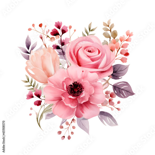 Flower wedding watercolor 