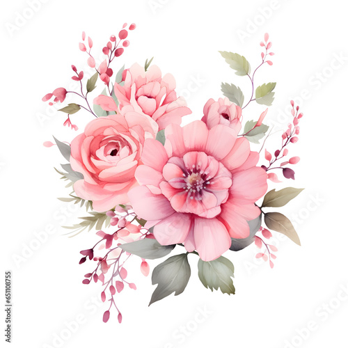 Flower wedding watercolor 