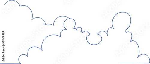 Vector linear illustration of cumulus clouds.