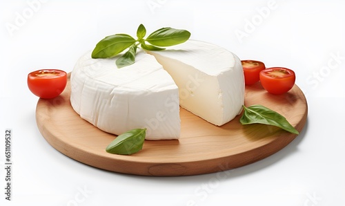 macro mozzarella cheese block, ai generative