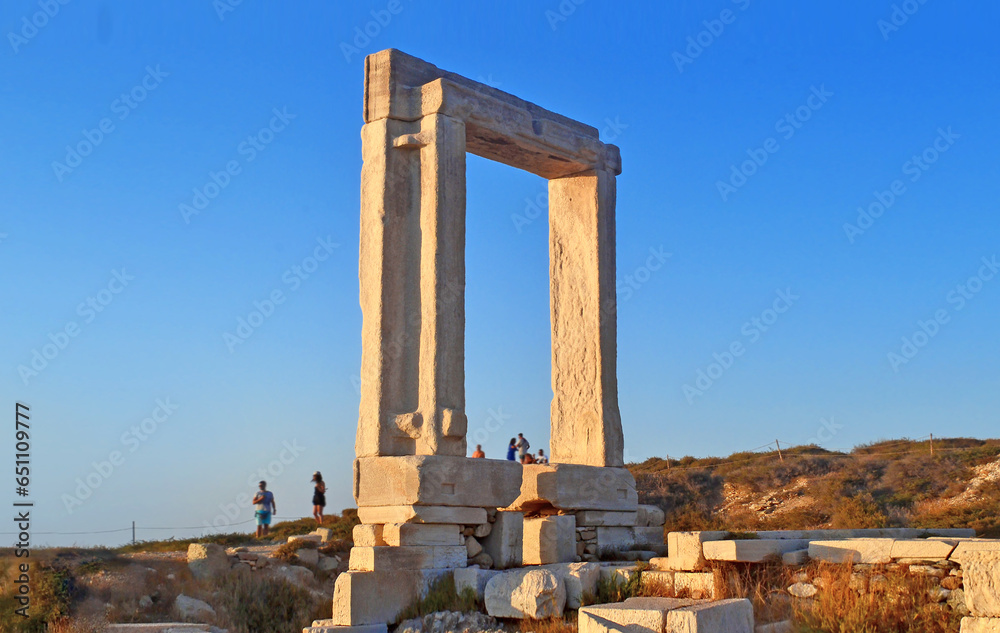 Portara of Naxos - the Great Door - ancient temple of Apollo at Naxos island Cyclades Greece