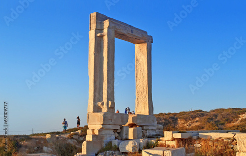 Portara of Naxos - the Great Door - ancient temple of Apollo at Naxos island Cyclades Greece