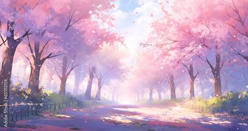 桜の並木道 photo