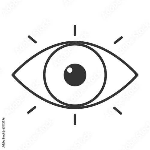 Eye or vision easy editable stroke outline icon isolated on white background flat vector stock illustration