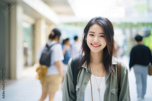 Smiling Asian Girl in Summery Outfit