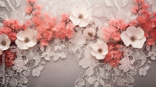 Floral lace pattern as a background photo