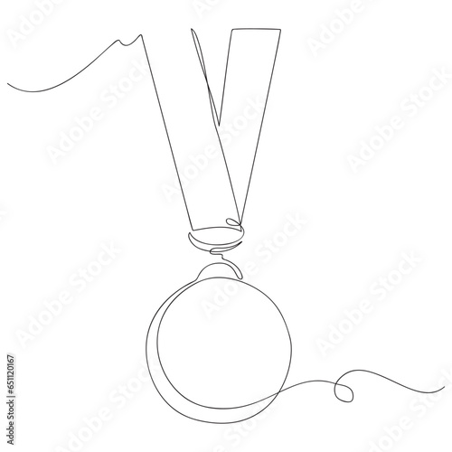 Vector continuous one line drawing of medals, awards. Olympics. Vector illustration