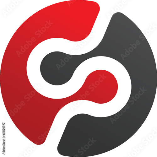 Abstract circle design dp letter logo concept	