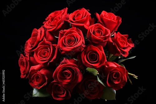 Red roses bouquet on a white background. Generative AI